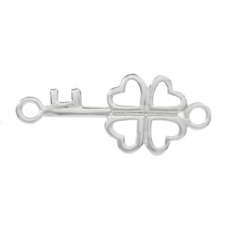 Entrepieza llave trébol Plata de Ley 925