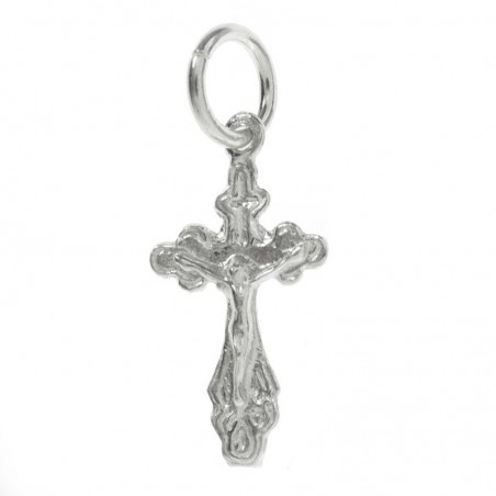 Crucifijo puntas redondas Plata de Ley 925