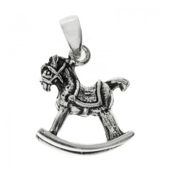 Colgante caballo de madera Plata de Ley 925