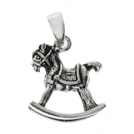 Colgante caballo de madera Plata de Ley 925