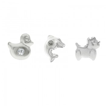 Pendientes infantiles Plata de Ley con rosca - Karissma