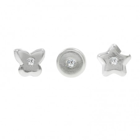 Pendientes infantiles mini Plata de Ley rosca - Karissma