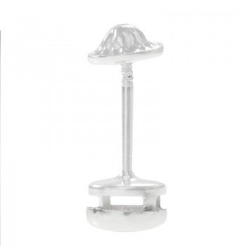 Pendientes redondo con circonita rosa Plata de Ley con rosca - Karissma 2