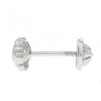 Pendientes flor con cierre rosca Plata de Ley - Karissma 2