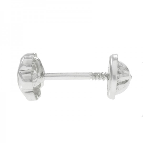 Pendientes flor con cierre rosca Plata de Ley - Karissma