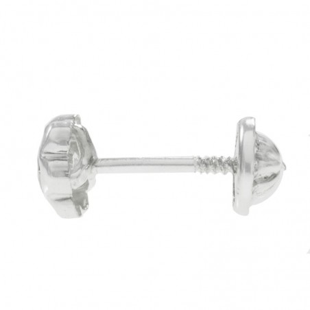 Pendientes flor con cierre rosca Plata de Ley - Karissma