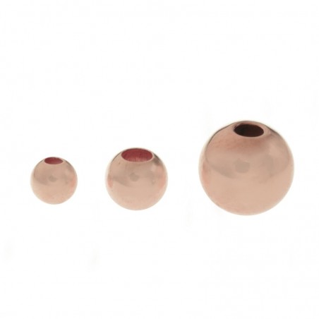 Bola lisa Plata de Ley bañada en Oro Rosa