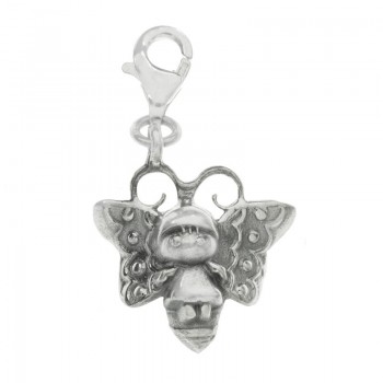 Colgante abeja con mosquetón Plata de Ley 925