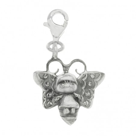 Colgante abeja con mosquetón Plata de Ley 925