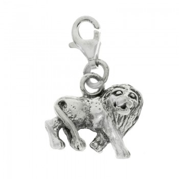 Colgante león con mosquetón Plata de Ley 925
