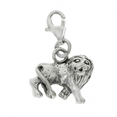 Colgante león con mosquetón Plata de Ley 925