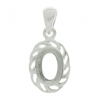 Base colgante oval Plata de Ley 925