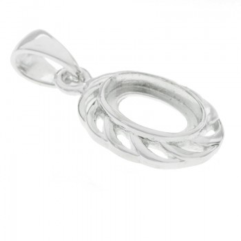Base colgante oval Plata de Ley 925 2