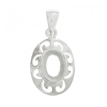 Base colgante oval Plata de Ley 925