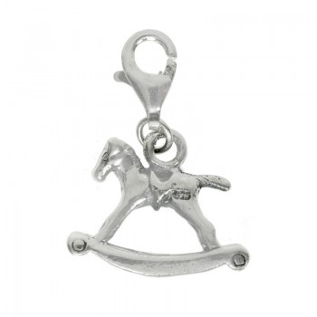 Colgante caballo juguete con mosquetón Plata de Ley 925