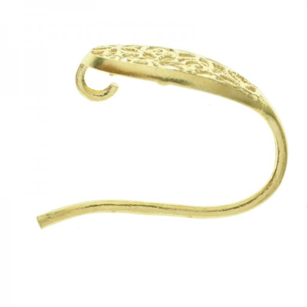 Gancho pendientes filigrana chapada en Oro