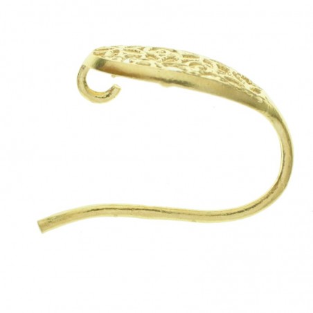 Gancho pendientes filigrana chapada en Oro