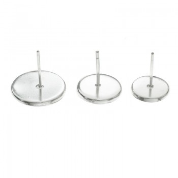 1 Par Bases pendientes plana Plata de Ley 925 - Karissma