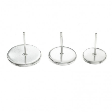 1 Par Bases pendientes plana Plata de Ley 925 - Karissma