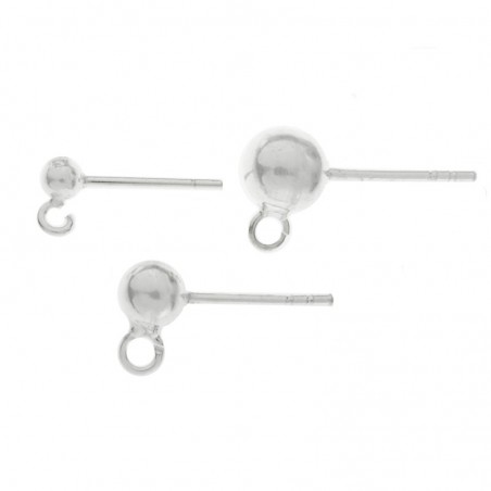 Base pendientes bola Plata de Ley 925