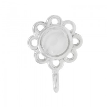 Base pendientes flor con mariposa Plata de Ley 925 2