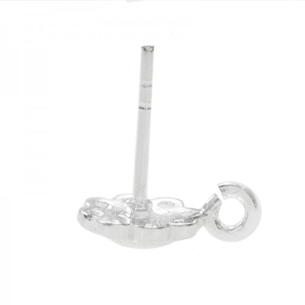 Base pendientes flor con mariposa Plata de Ley 925