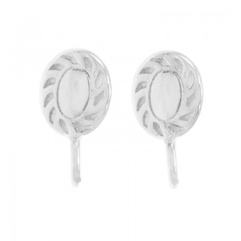 Base pendientes oval con argolla Plata de Ley 925