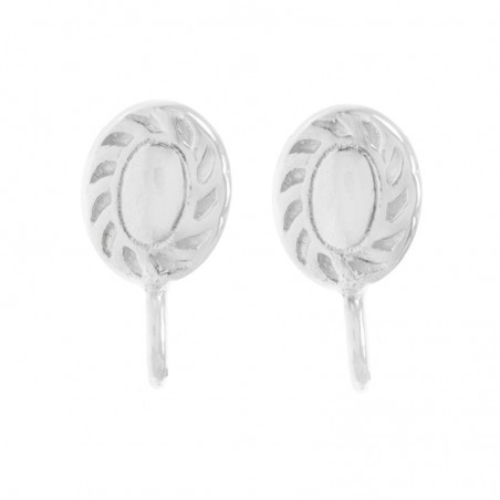Base pendientes oval con argolla Plata de Ley 925