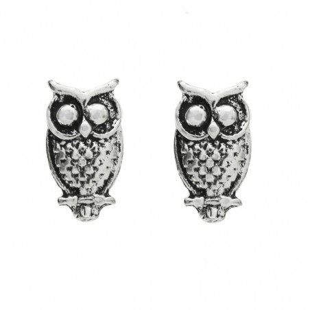 Pendientes búho oxidado Plata de Ley - Karissma
