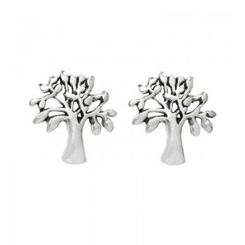 Pendientes árbol de la vida oxidado Plata de Ley - Karissma