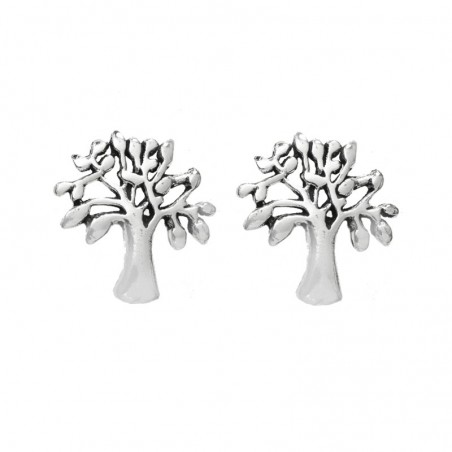 Pendientes árbol de la vida oxidado Plata de Ley - Karissma
