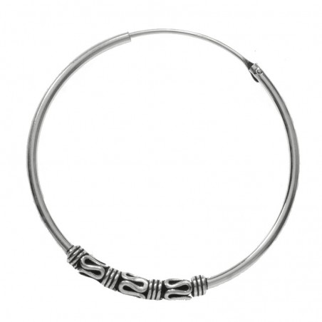 Aros bali triple resorte Plata de Ley - Karissma