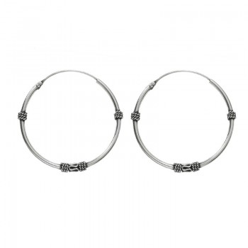 Aros bali cuerda y resorte Plata de Ley - Karissma