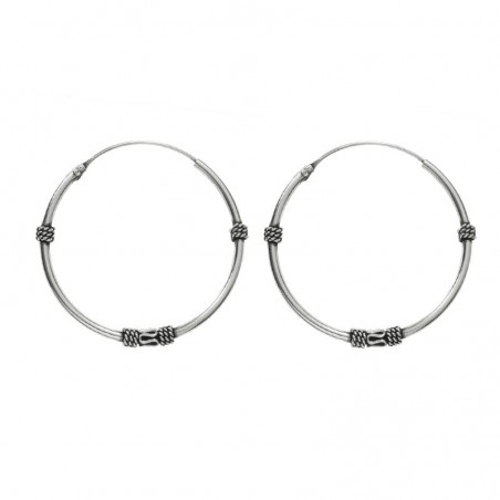Aros bali cuerda y resorte Plata de Ley - Karissma