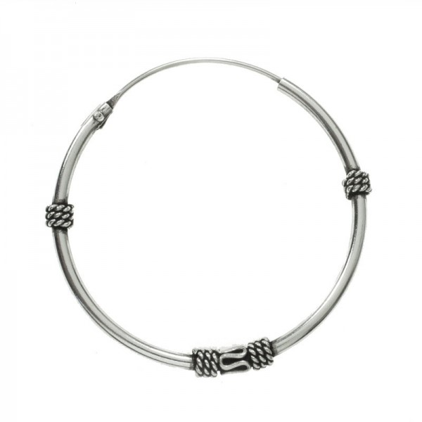 Aros bali cuerda y resorte Plata de Ley - Karissma