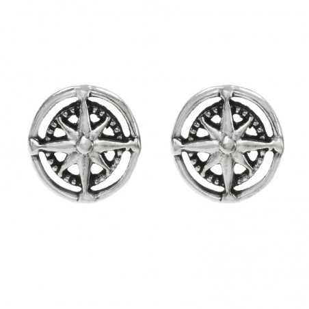 Pendientes rosa de los vientos Plata de Ley - Karissma