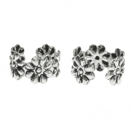 Pendientes ear cuff flores Plata de Ley - Karissma