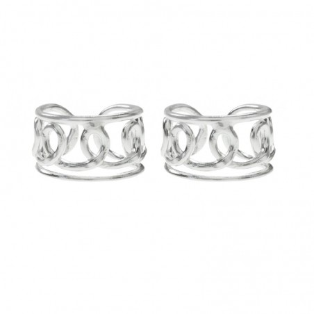 Pendientes ear cuff onda Plata de Ley - Karissma