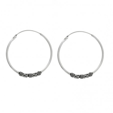 Aros Bali 30 mm Plata de Ley - Karissma