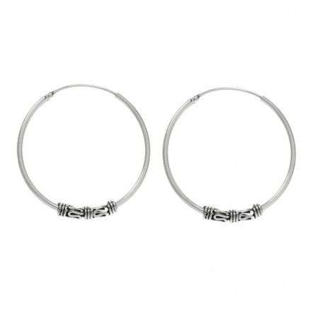 Aros Bali 25 mm Plata de Ley - Karissma