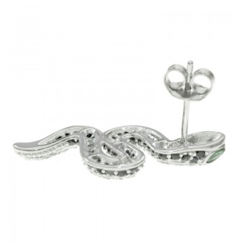 Pendientes serpiente glam bicolor Plata de Ley - Karissma 2