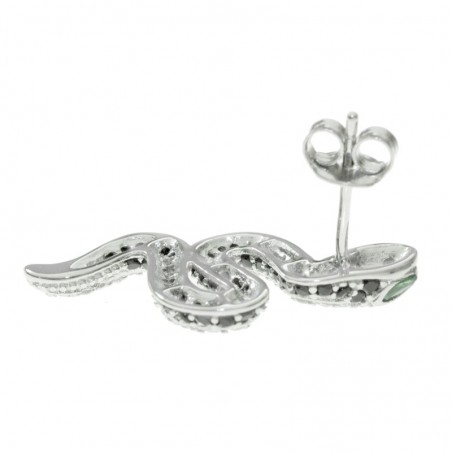 Pendientes serpiente glam bicolor Plata de Ley - Karissma