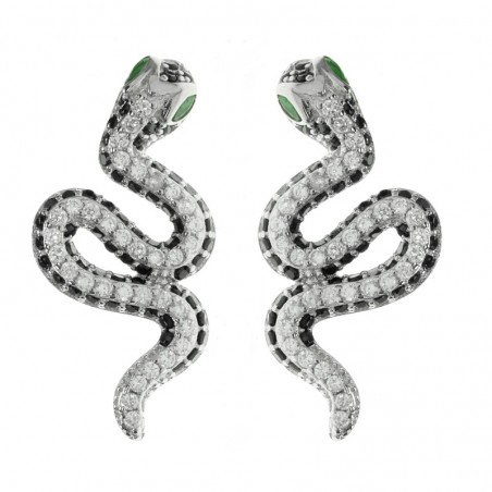 Pendientes serpiente glam bicolor Plata de Ley - Karissma