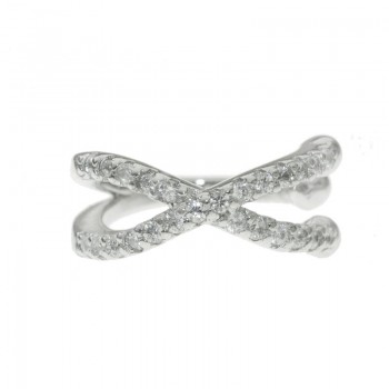 Pendiente ear cuff cruzado Plata de Ley - Karissma