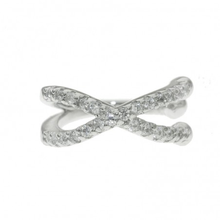 Pendiente ear cuff cruzado Plata de Ley - Karissma