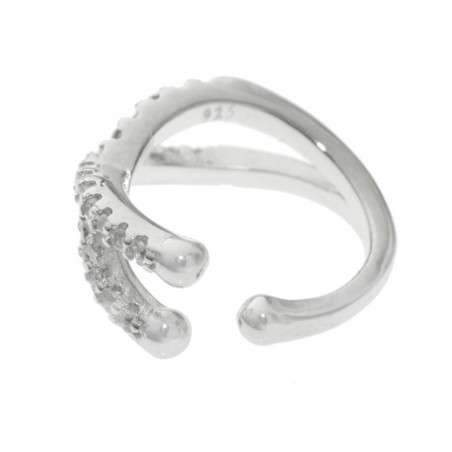 Pendiente ear cuff cruzado Plata de Ley - Karissma