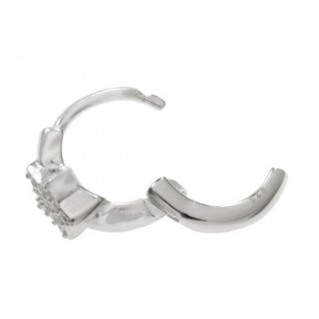 Pendientes aro mini con estrella Plata de Ley - Karissma 2