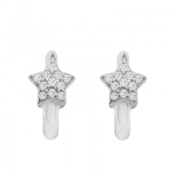 Pendientes aro mini con estrella Plata de Ley - Karissma