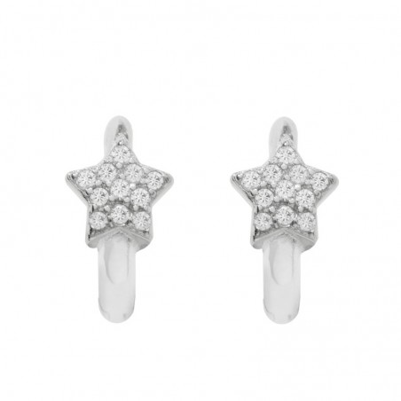 Pendientes aro mini con estrella Plata de Ley - Karissma