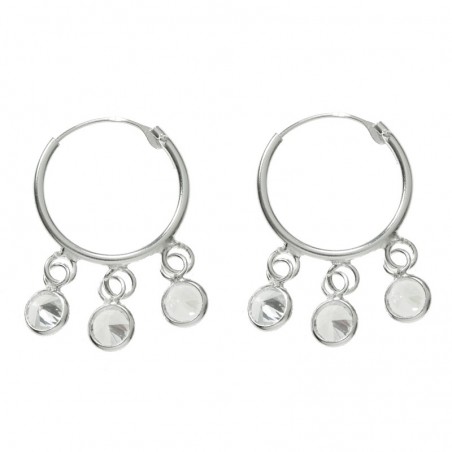 Aros tres puntos de luz Plata de Ley - Karissma